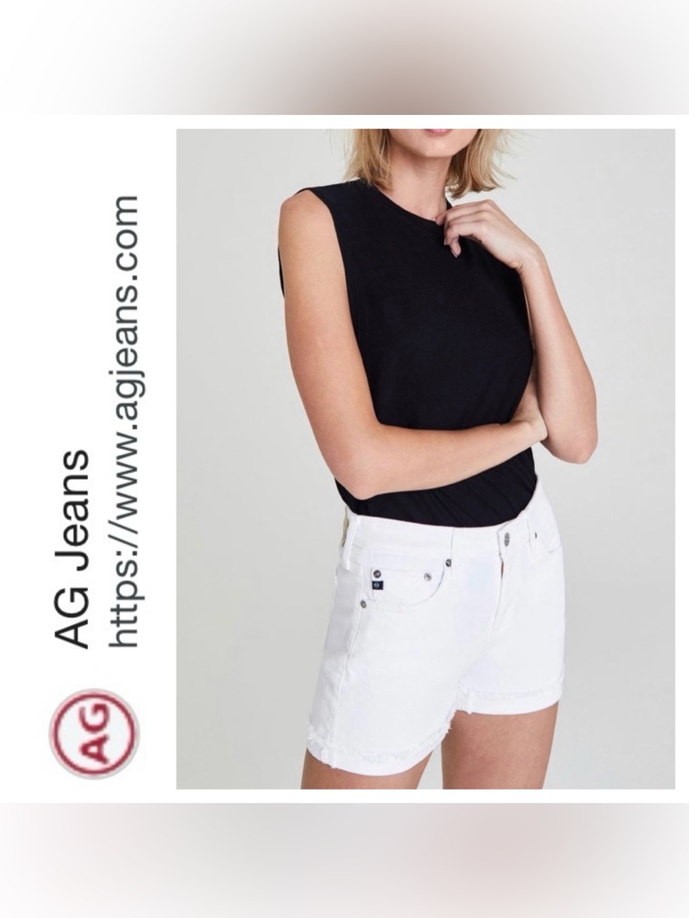 Ag Adriano Goldschmied The Hailey Ex-Boyfriend Roll-Up Short Distressed Size 29